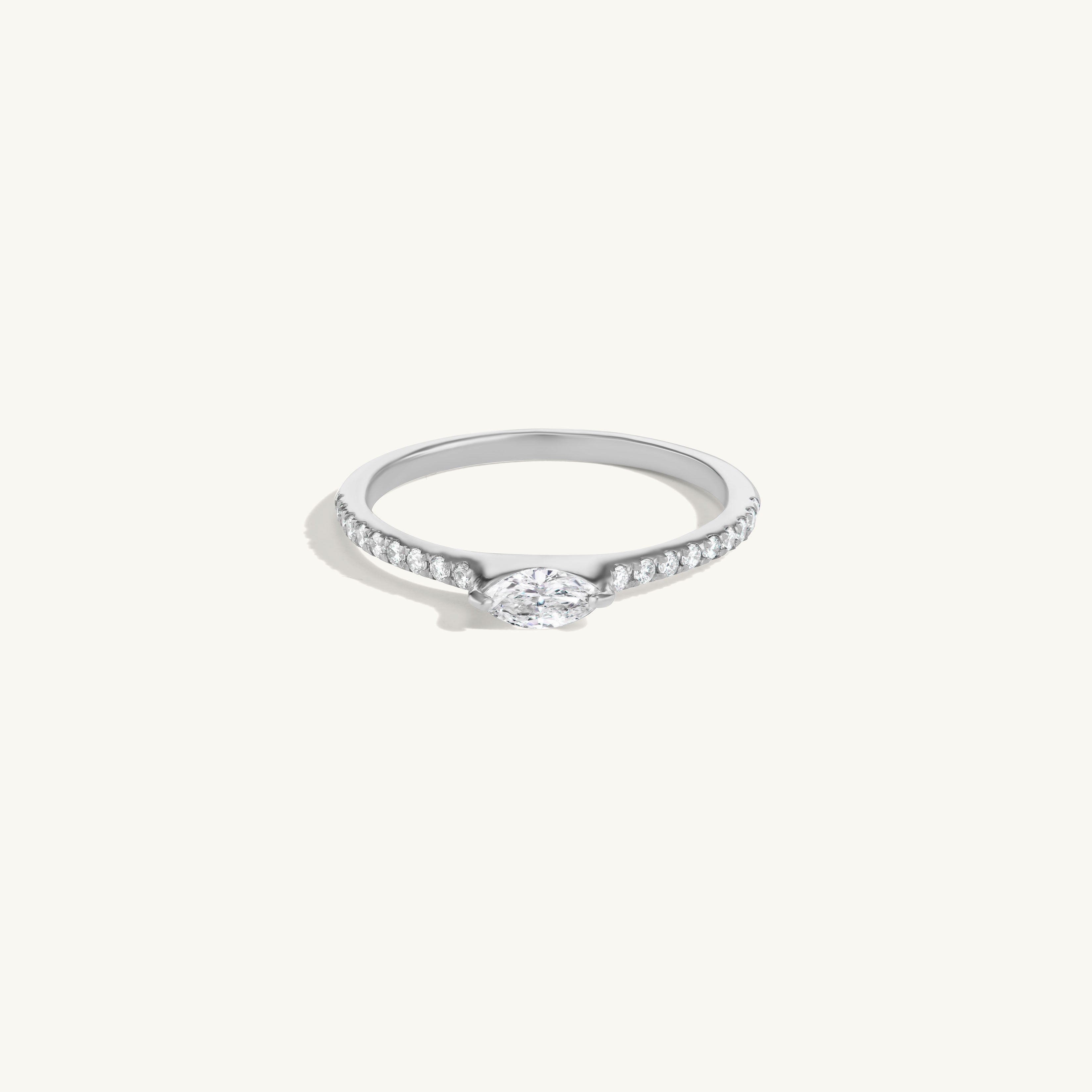 Marquise Ring with Pave Band