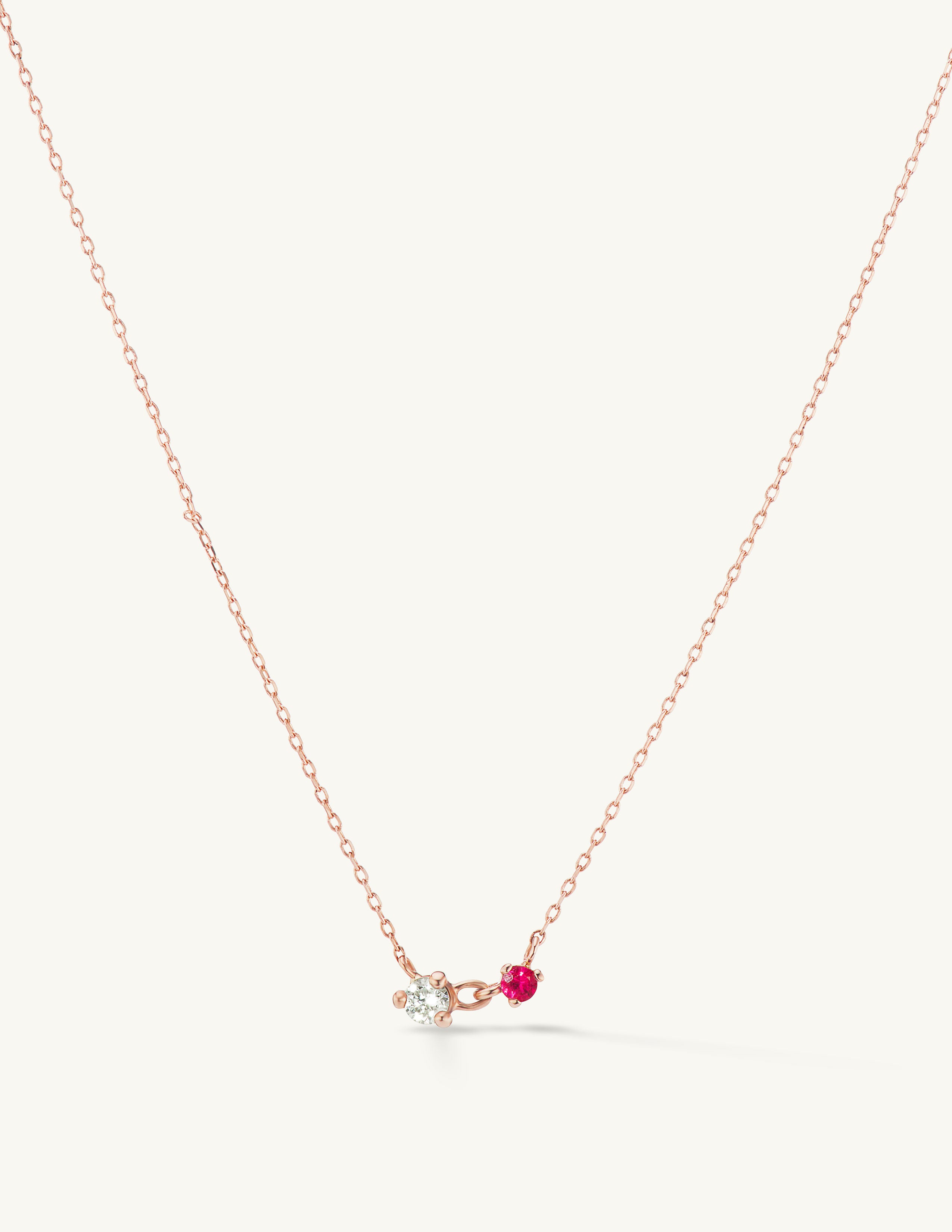 Diamond and Ruby Twin Necklace
