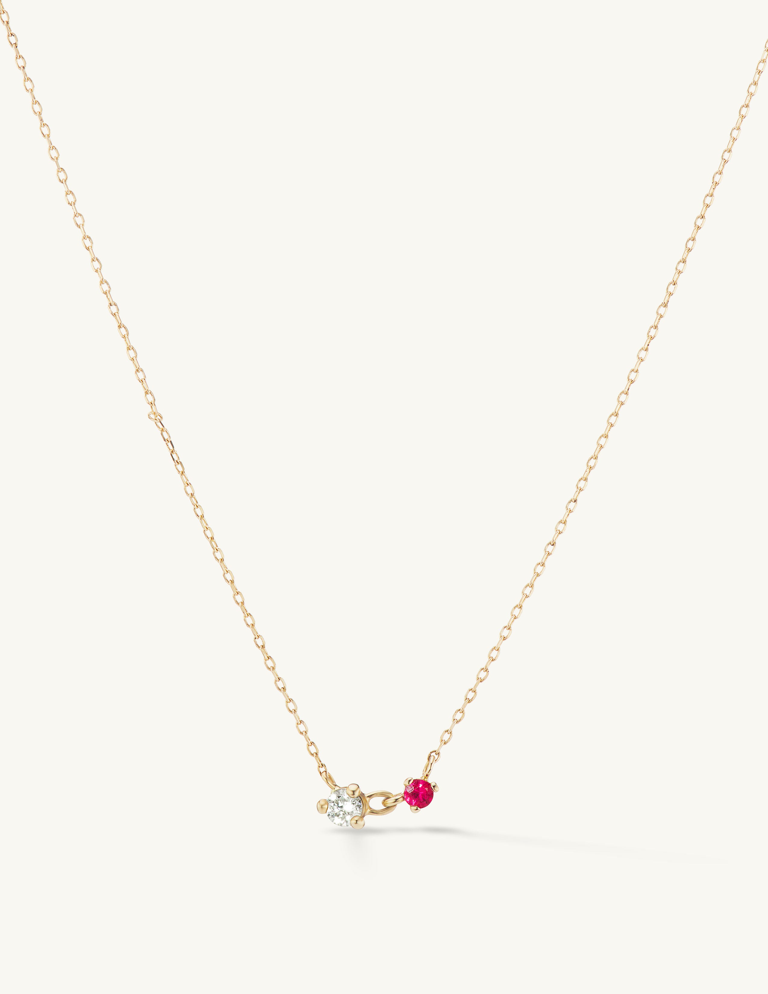 Diamond and Ruby Twin Necklace