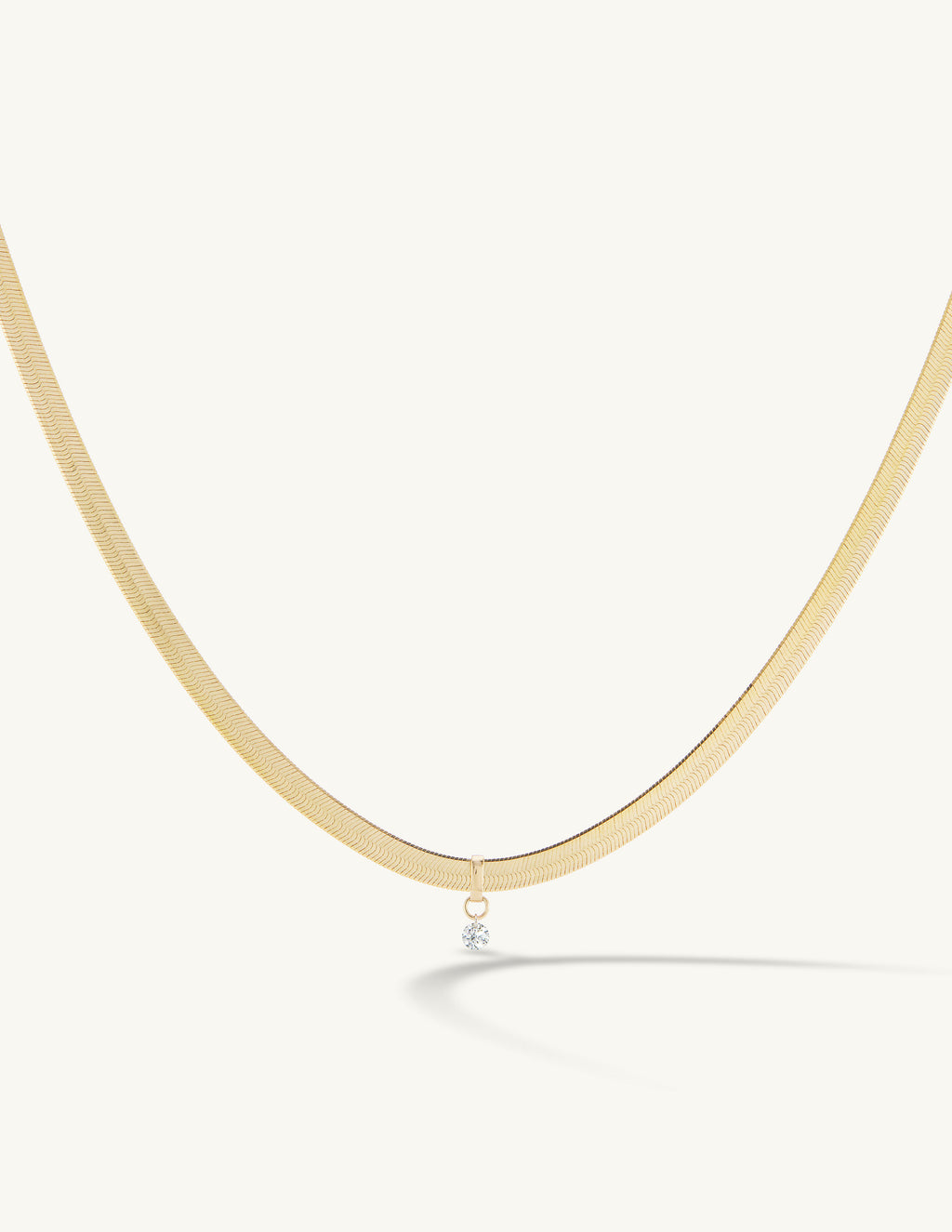 Herringbone Chain Pierced Diamond