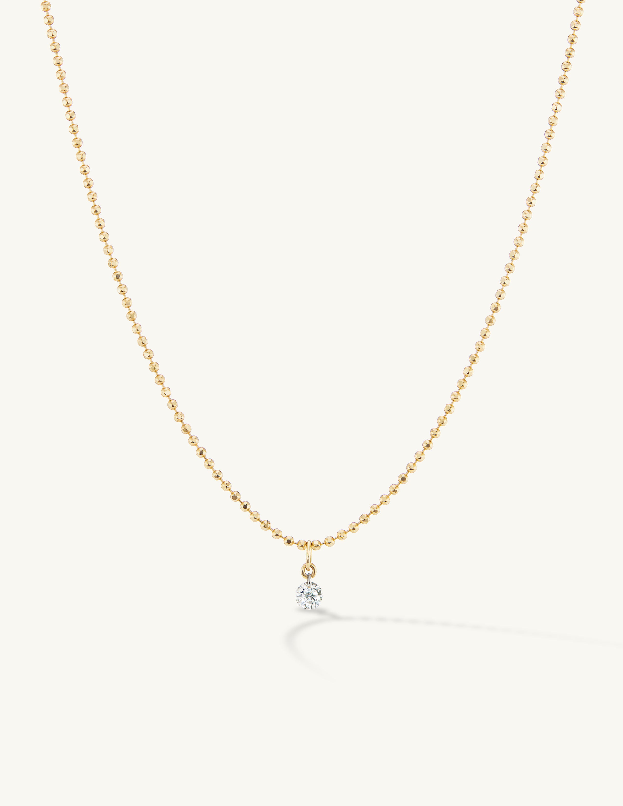 Pierced Diamond Ball Chain Necklace