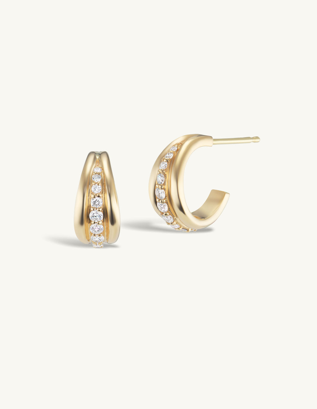 Pave Ripple Hoops