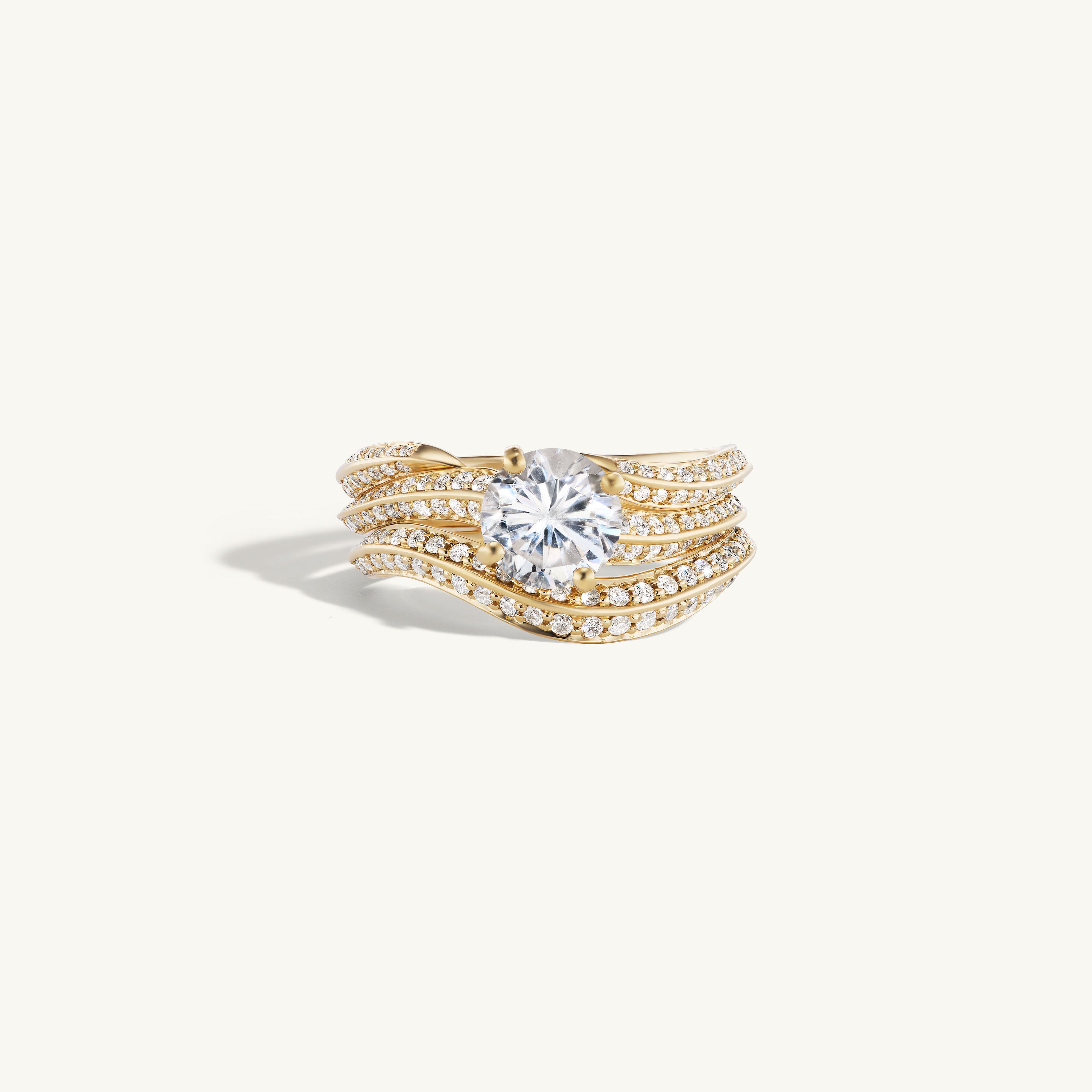 Pave Tidal Engagement Ring