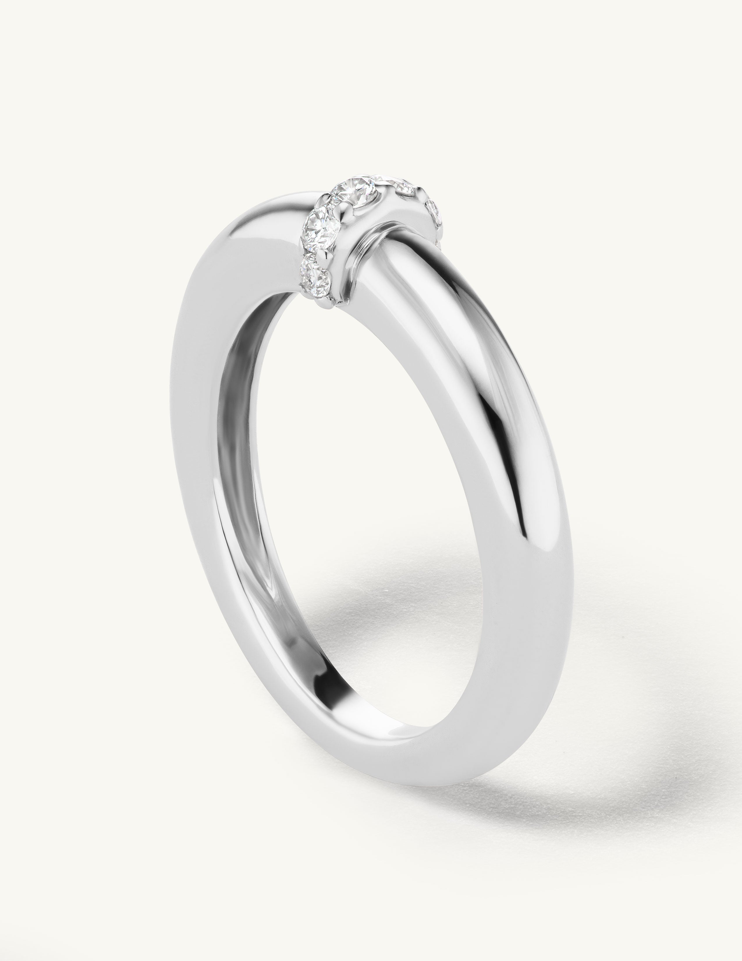 Single Diamond Domed Ring