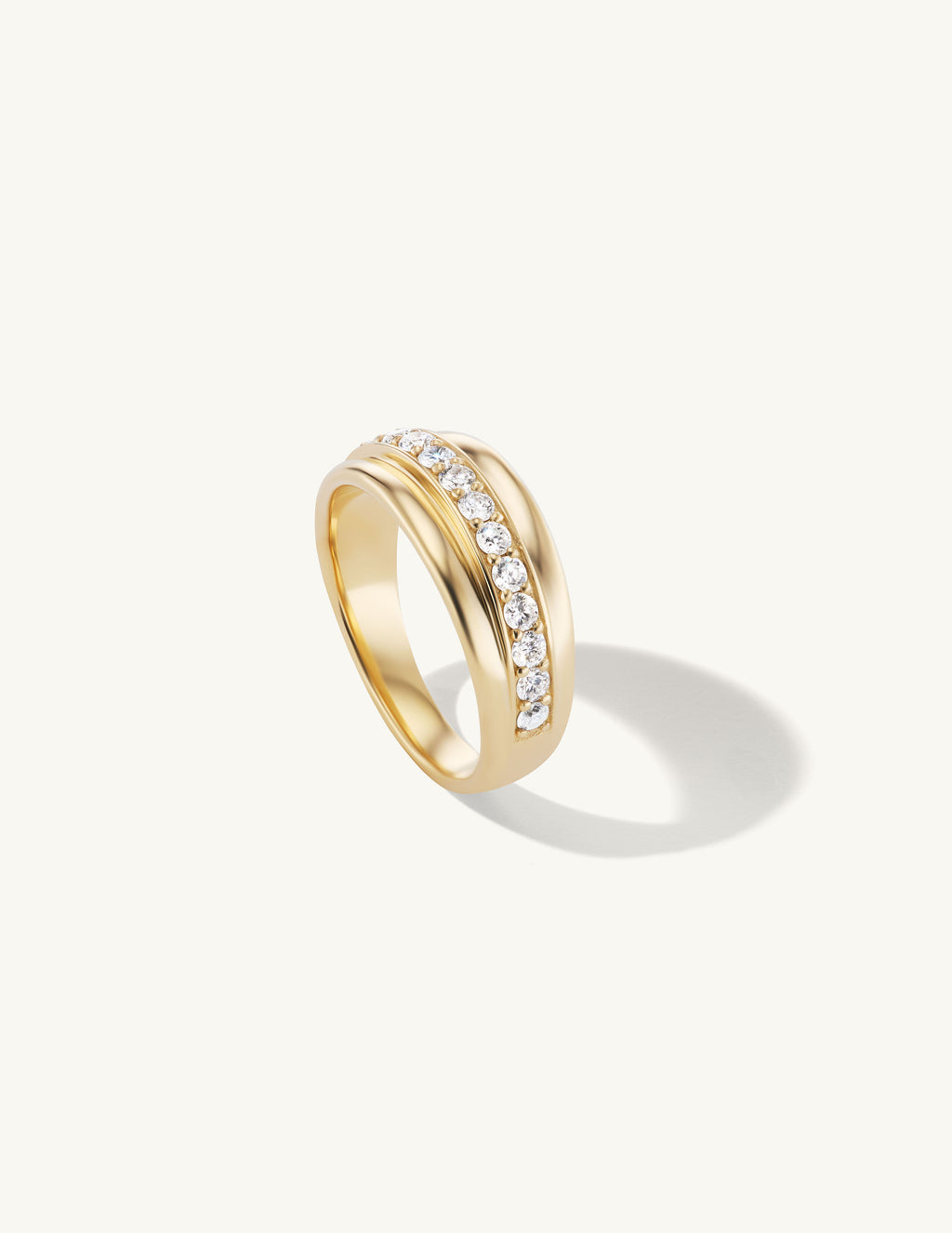 Sophie Ratner Jewelry Thick Diamond Cigar Band Ring