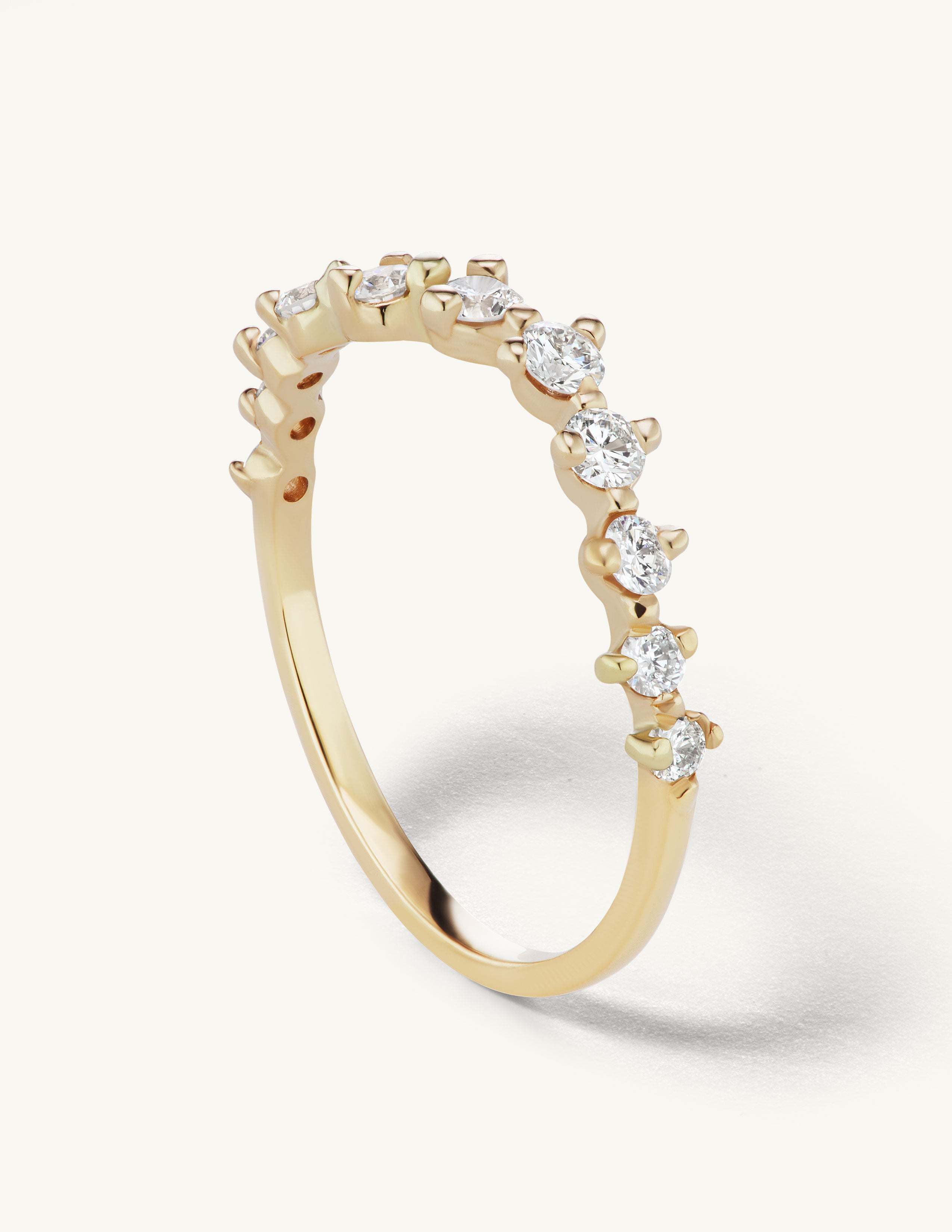 Half Band Diamond Swell Ring