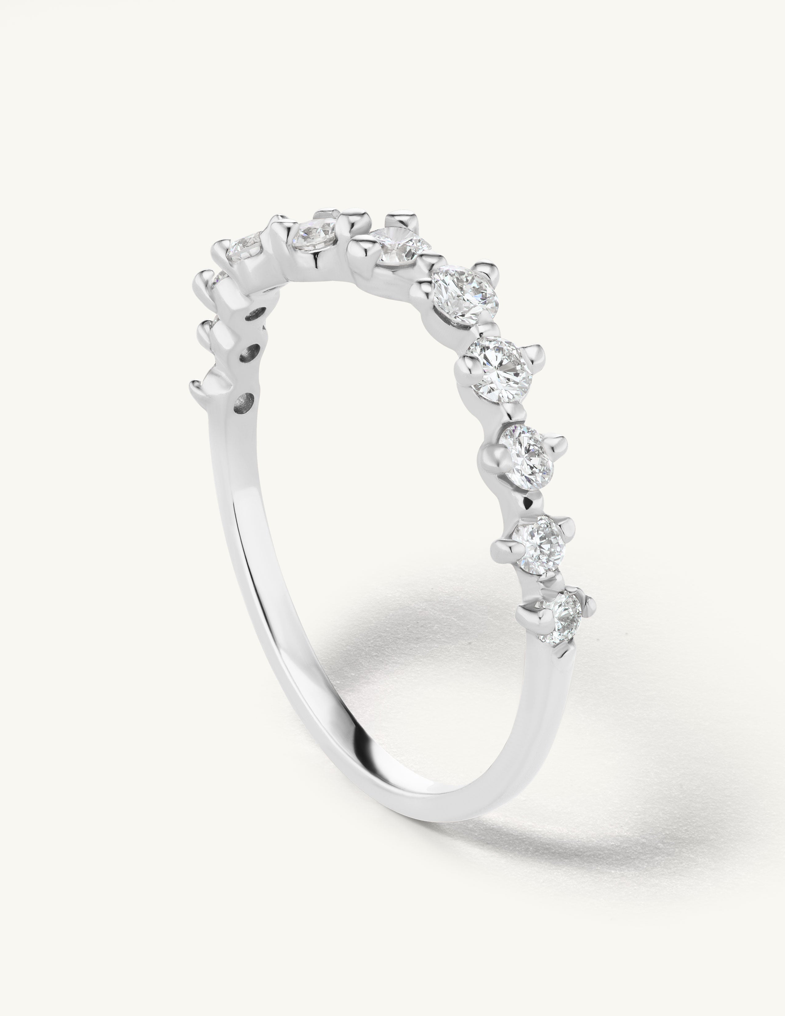 Half Band Diamond Swell Ring