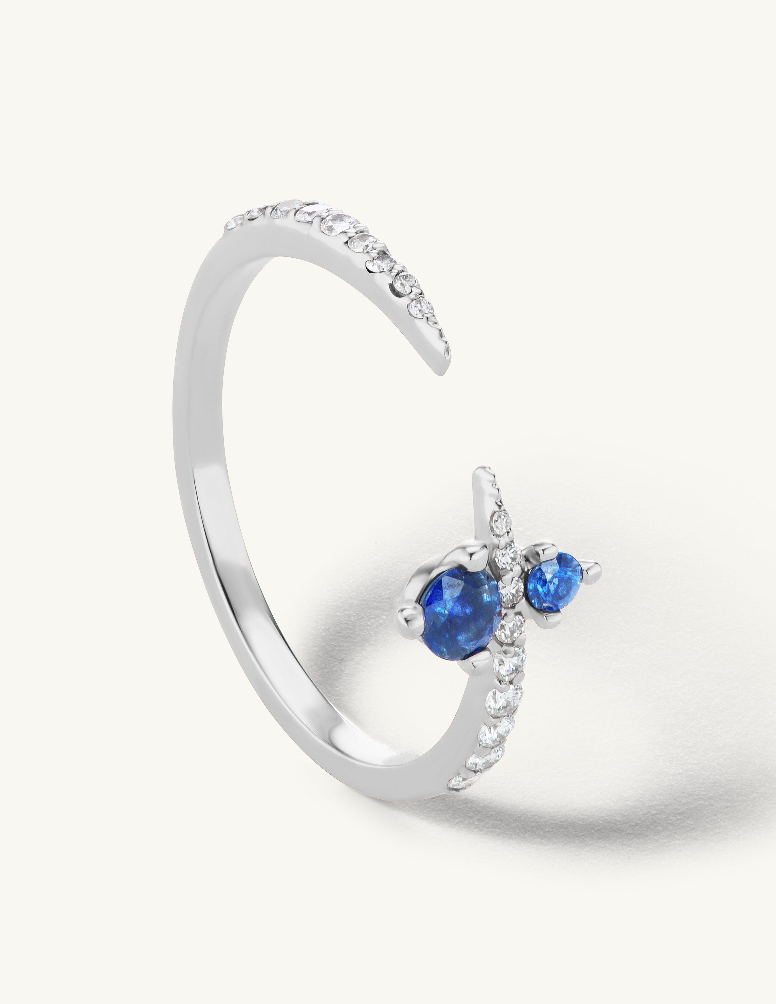 Pave Apex Ring with Sapphire