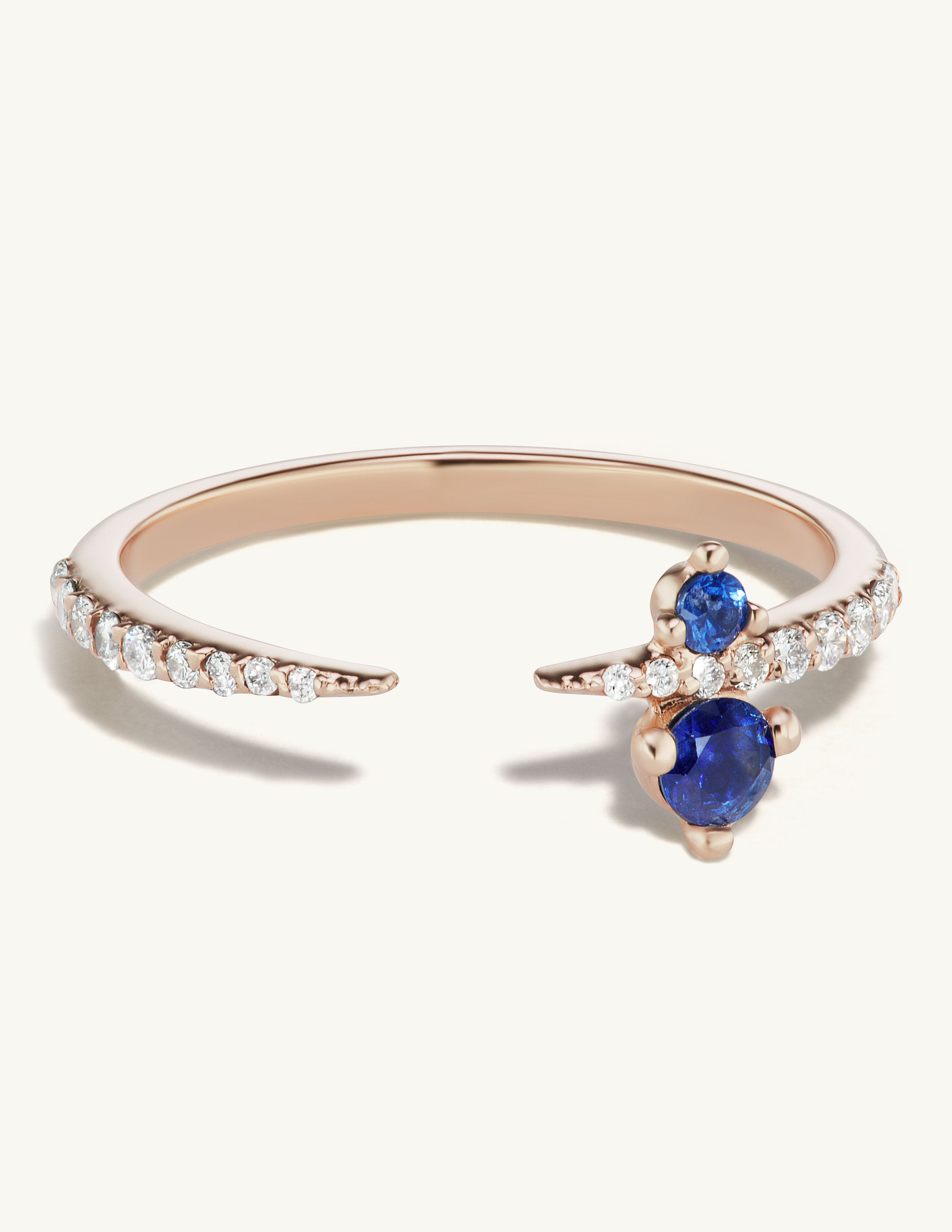 Pave Apex Ring with Sapphire