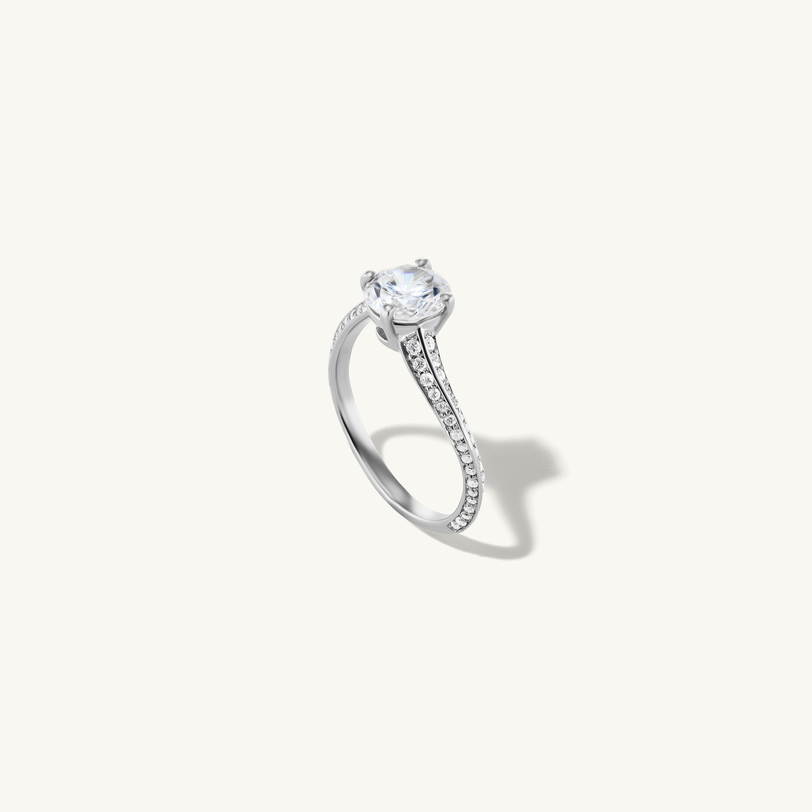 Pave Tidal Engagement Ring