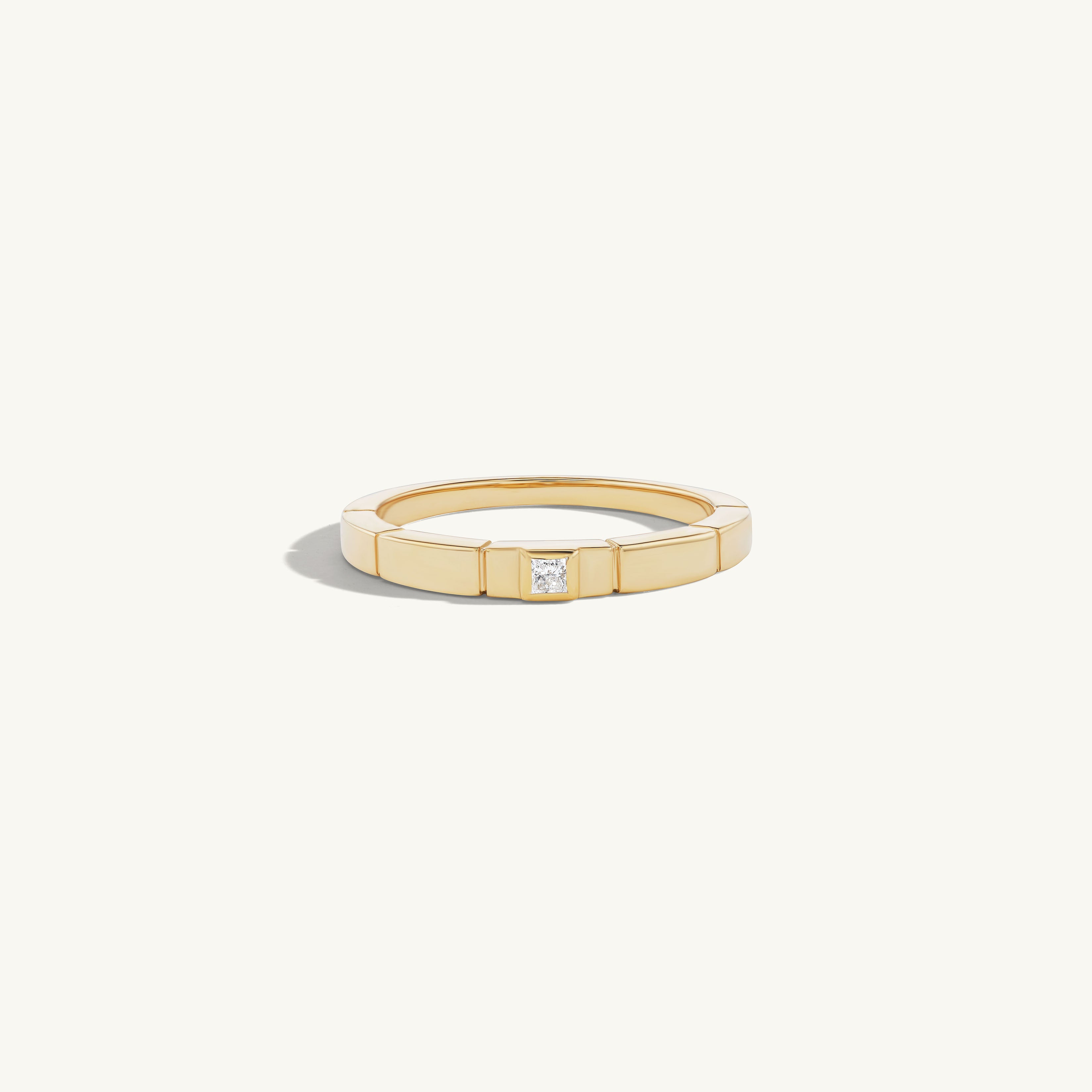 Petite Ridged Diamond Band