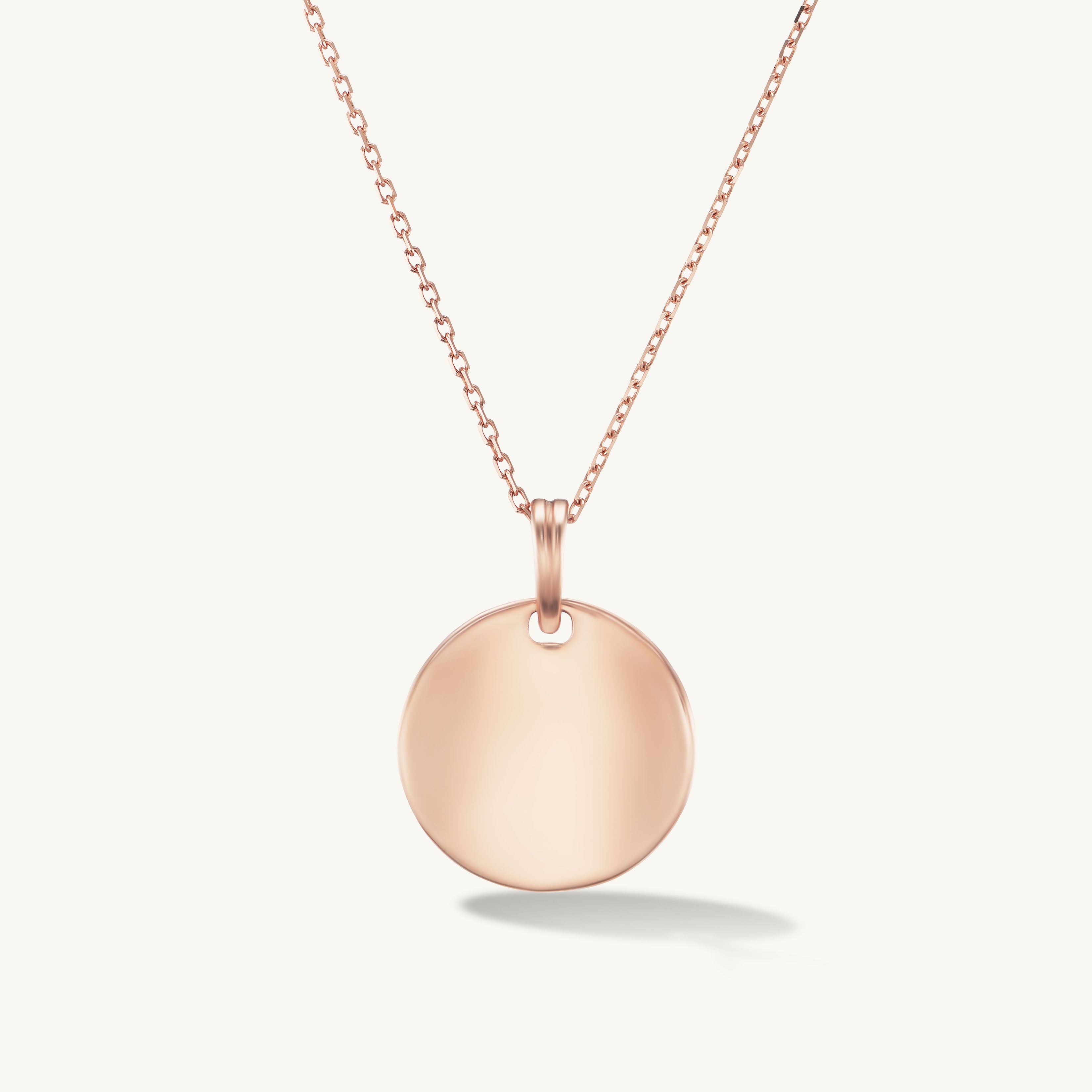 Rose gold deals disk necklace