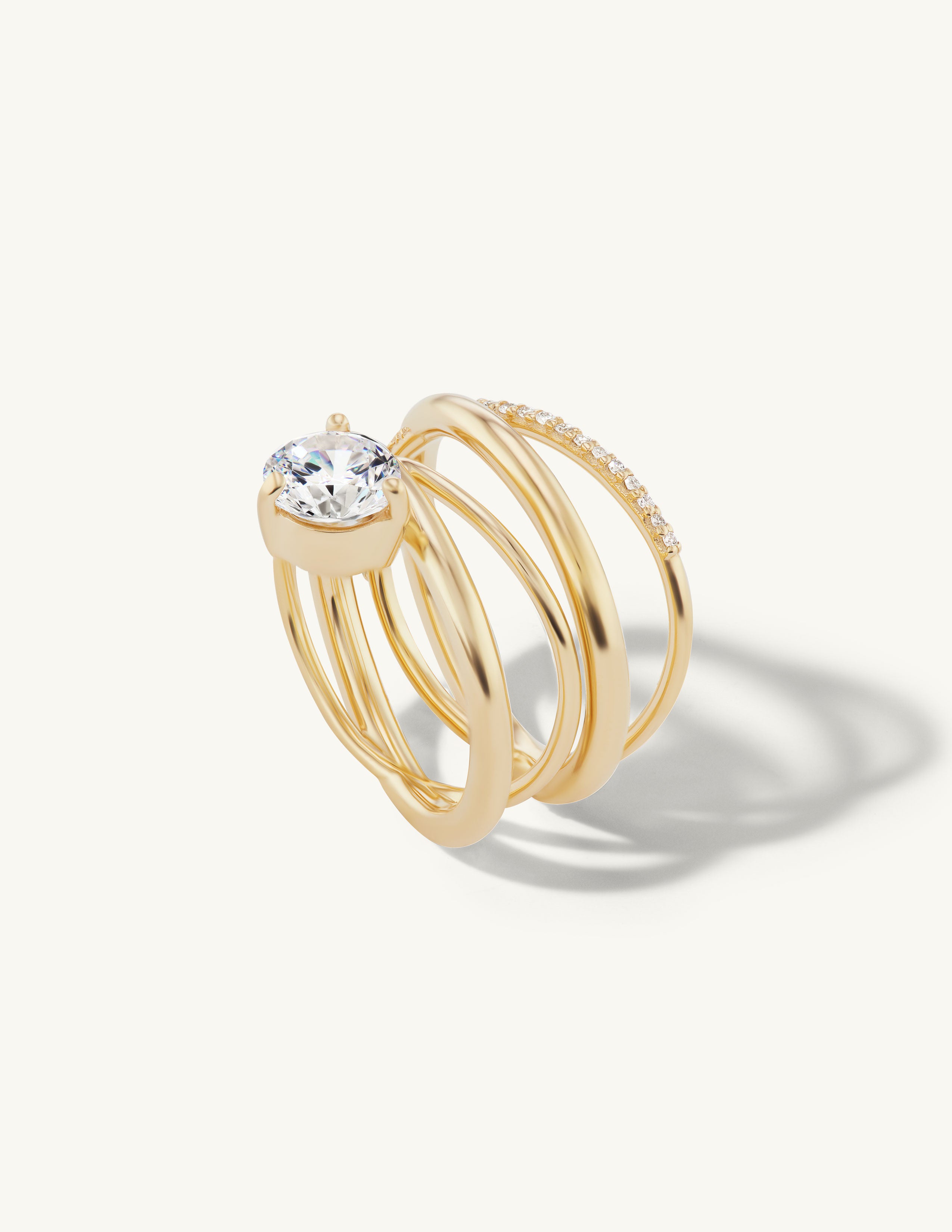 Plain Crossover Engagement Ring