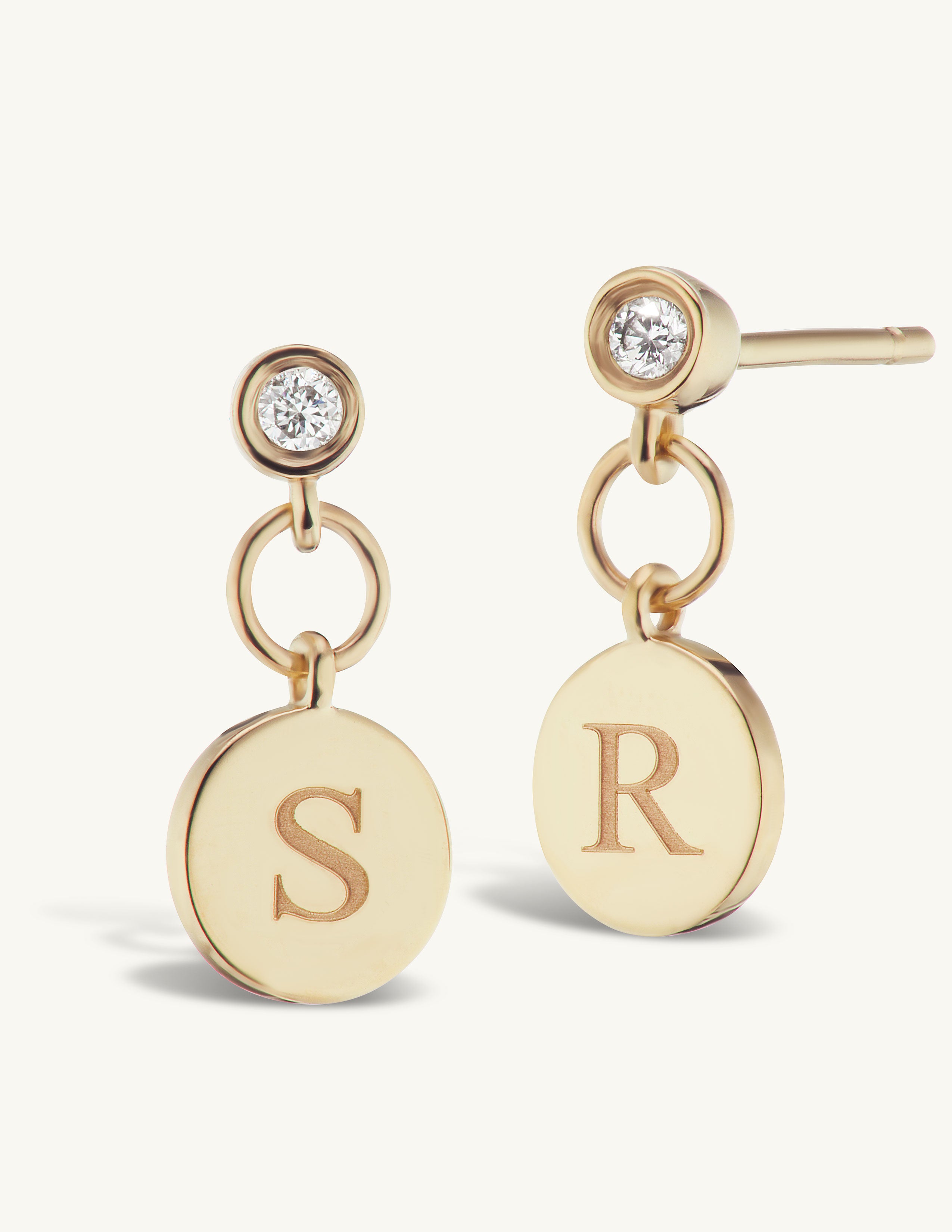 Single Diamond Charm Studs