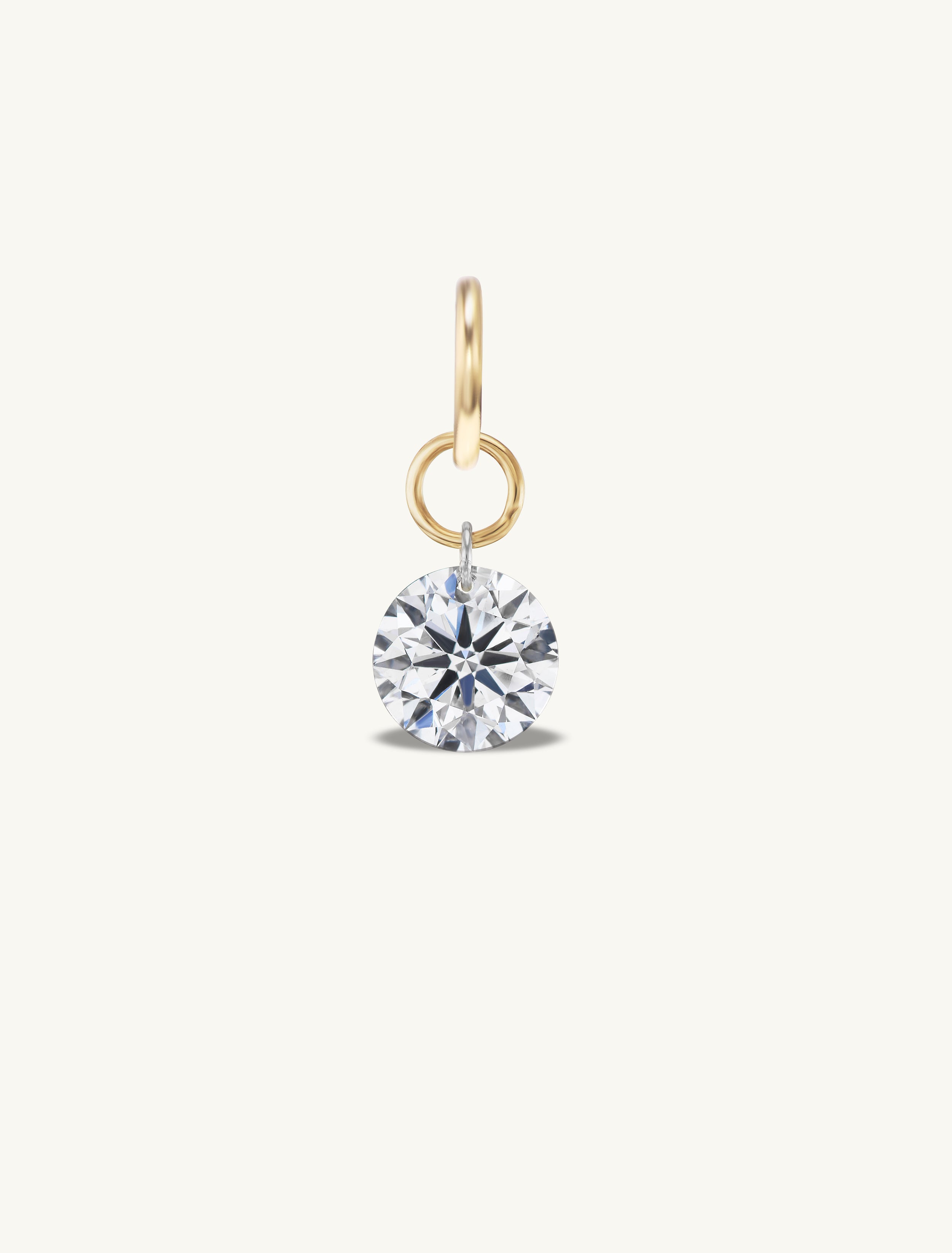 Large Round Pierced Diamond Charm for Chains